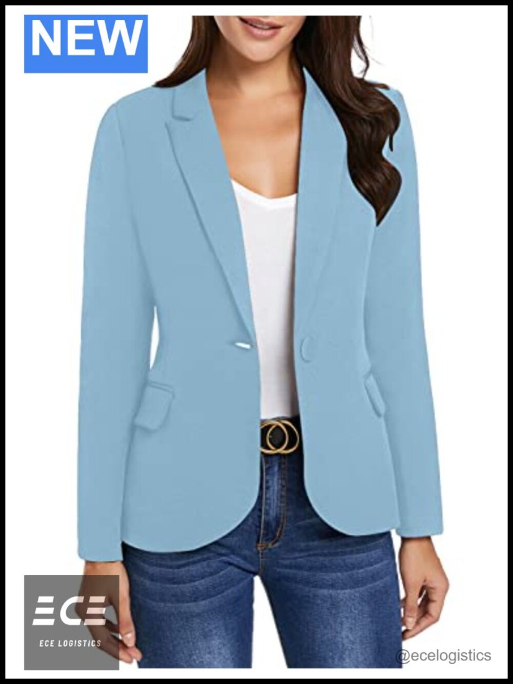 Women's Long Sleeve Notch Lapel Button Down Blazer with Pockets